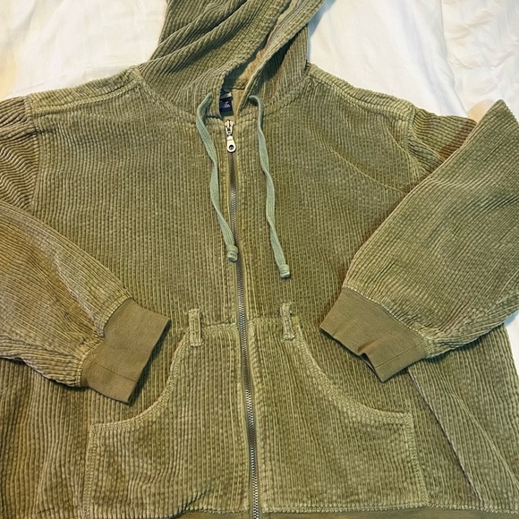 Women’s Shaver Lake sage, green corduroy cropped hoodie XL - Picture 2 of 6